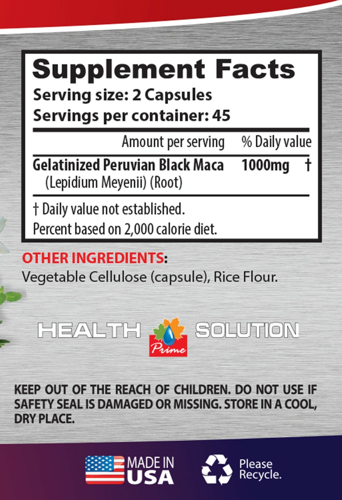 energy-boosting – BLACK MACA ROOT – speed metabolism & athleticism 1 BOTTLE