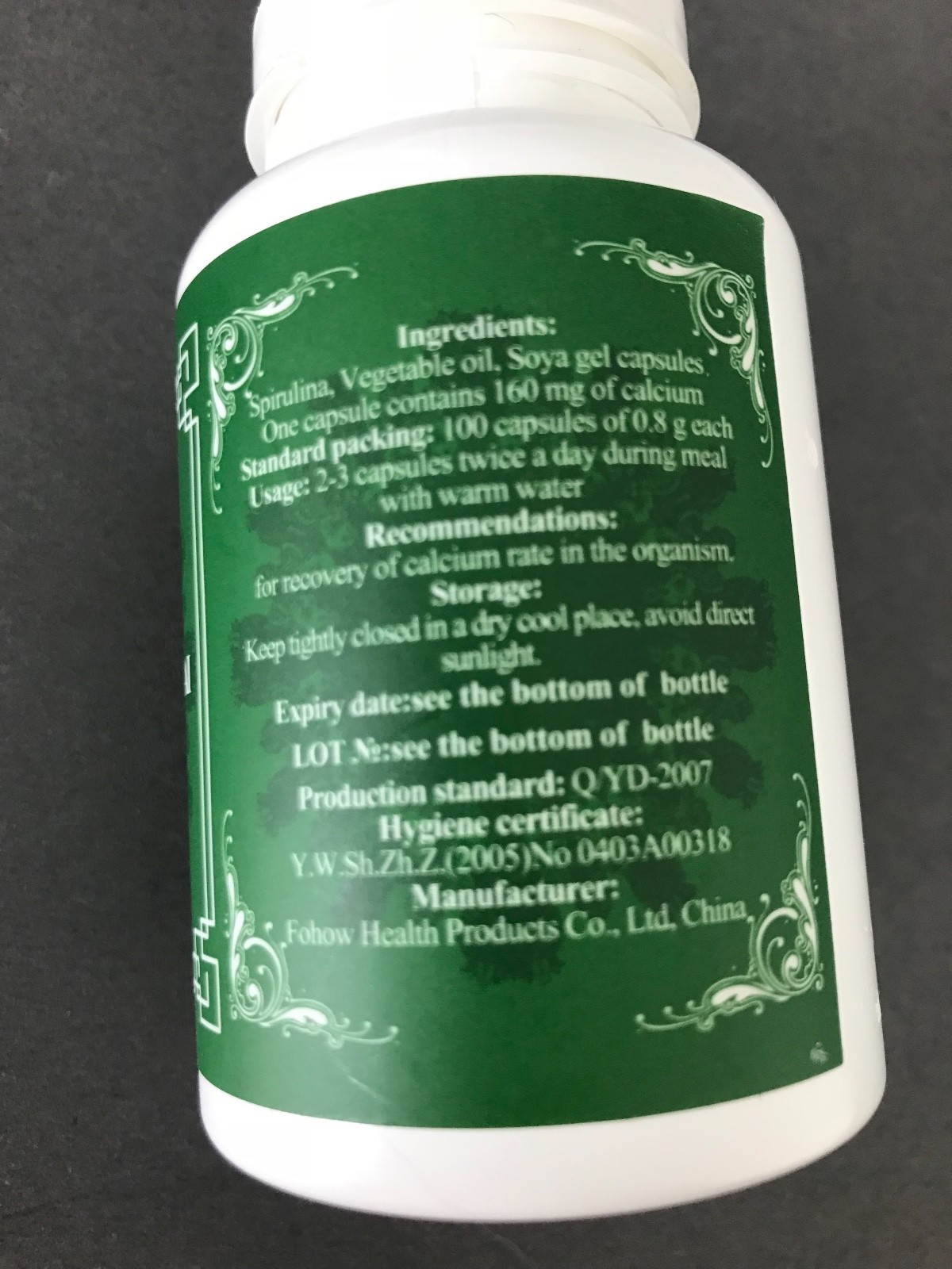 Fohow Haicao Gai Seaweed Calcium 100 Soft Capsules Marine Vegetarian Supplement