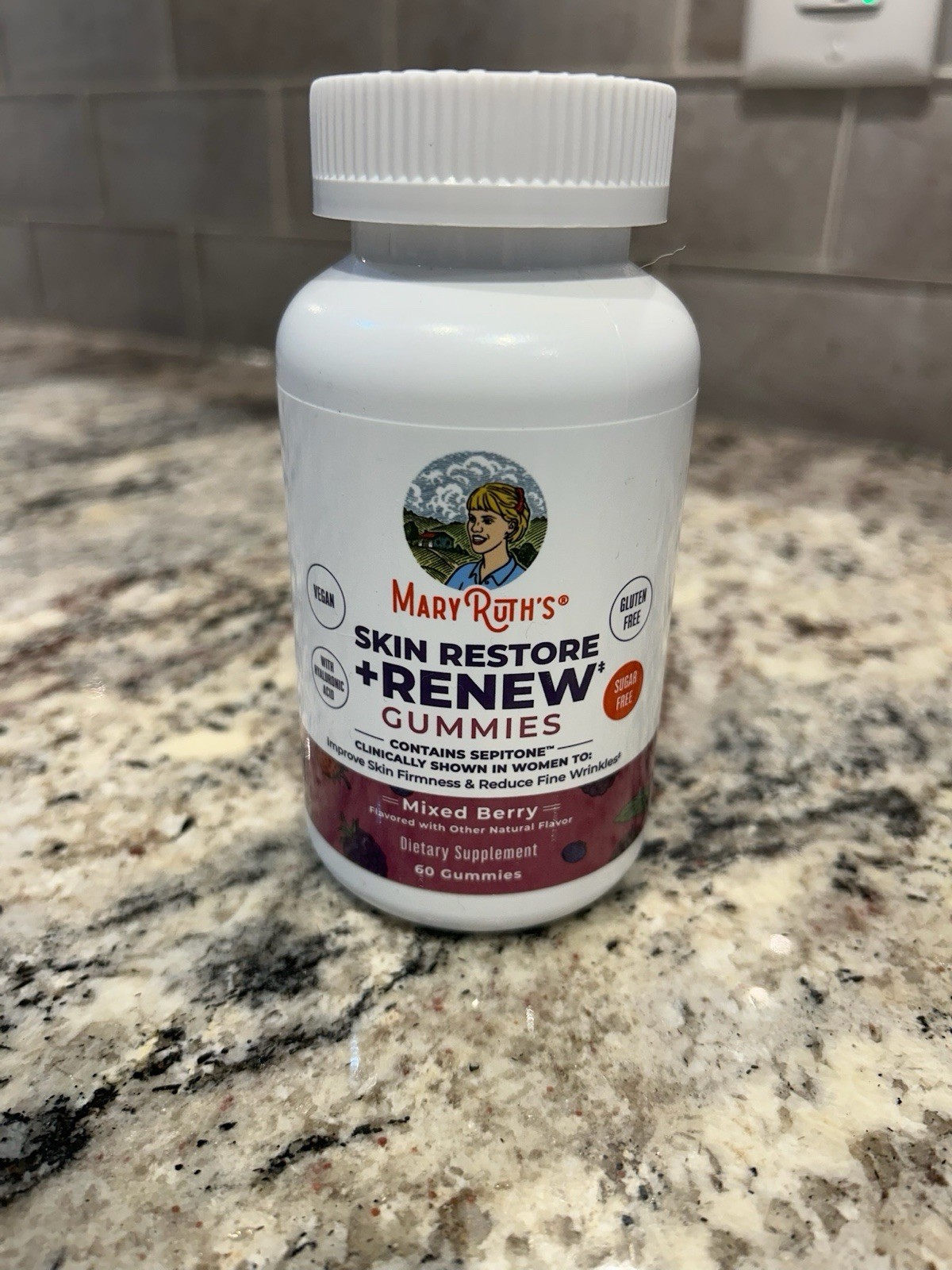 MaryRuth’s Skin Restore + Renew Gummies Anti-Aging Gluten-Free 60 Mixed Berry