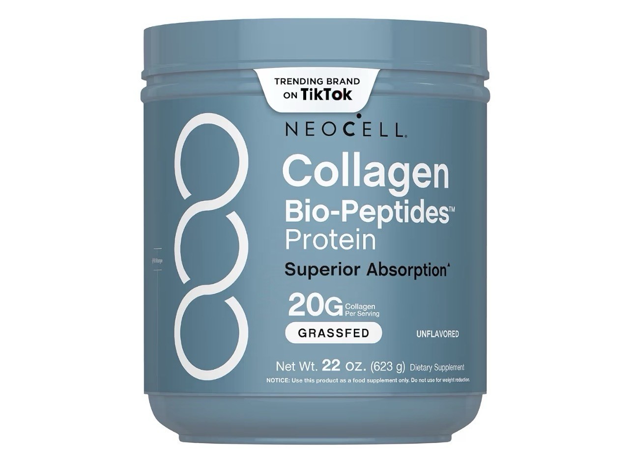 NeoCell Collagen Bio-Peptides Powder Grass Fed Non-GMO Keto 20g Unflavored 22oz