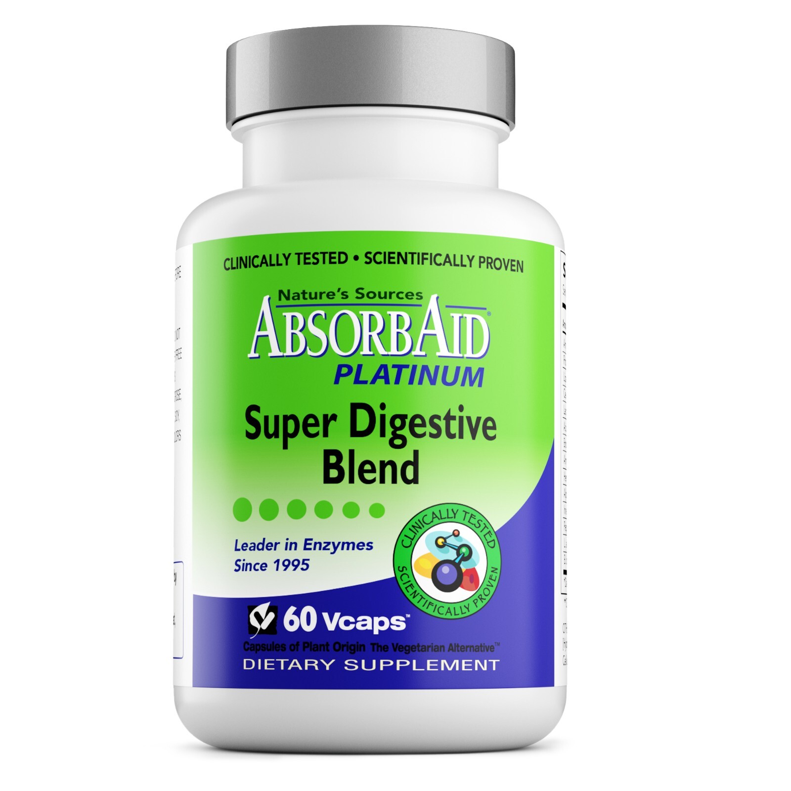 AbsorbAid PLATINUM 60 Digestive Enzymes & Probiotics – 60 Vegetarian Capsules