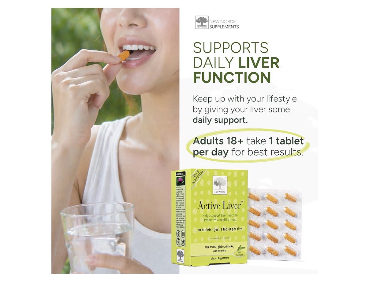 NEW NORDIC Active Liver Support Liver Function Promotes Healthier Liver 30Tablet