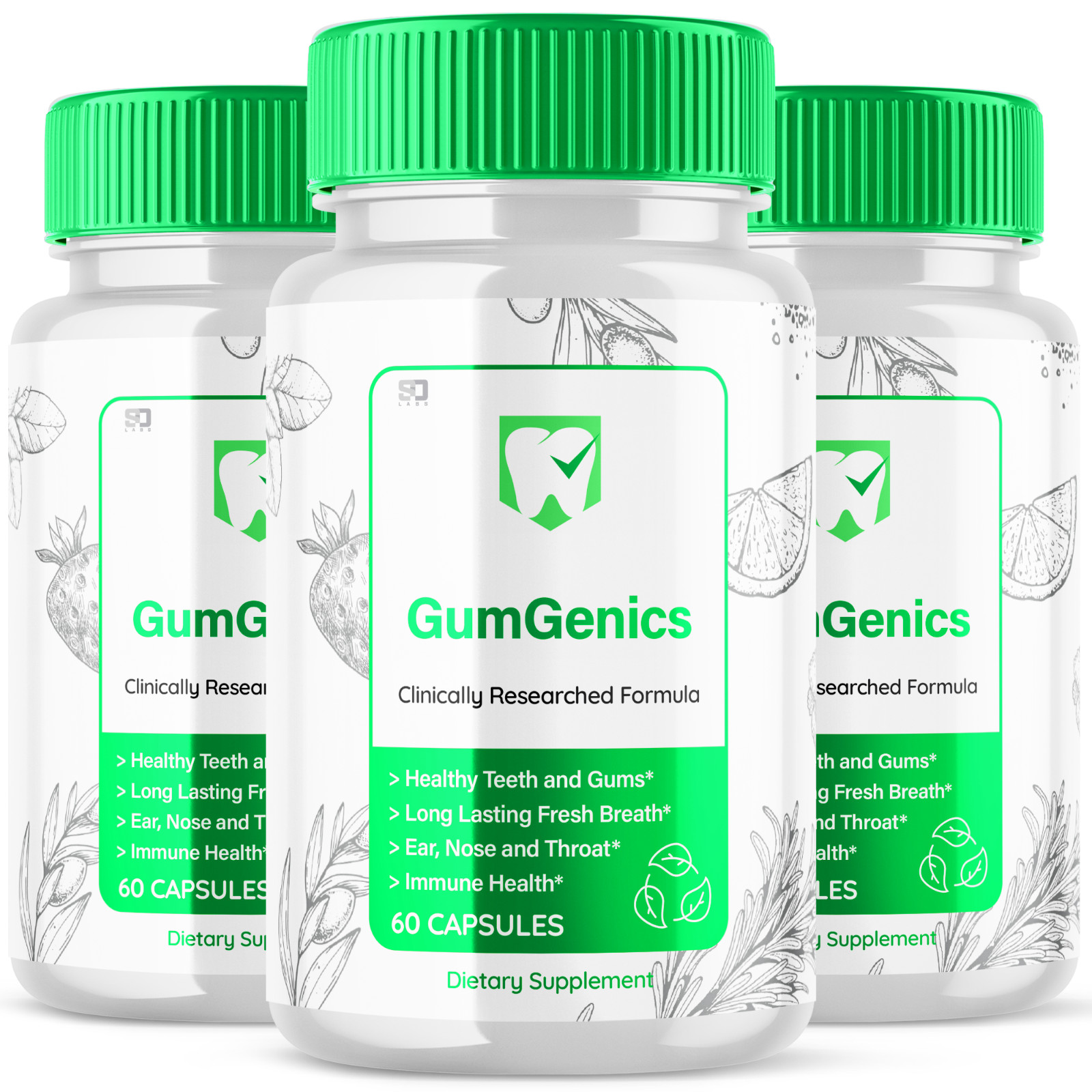(3 Pack) Gum Genics Oral Probiotic – Support Healthy Teeth & Gums – 180 Capsules
