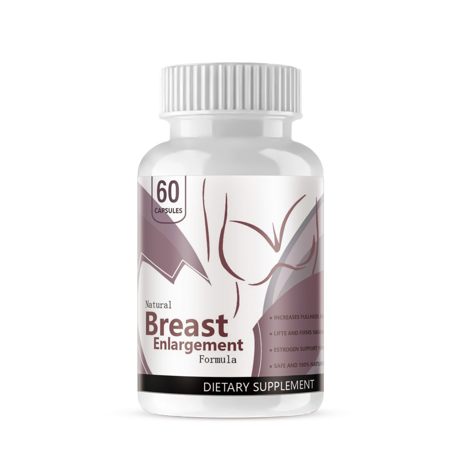 Natural Breast Enlargement Formula Supplement Increase Fullness & Size (60 Caps)
