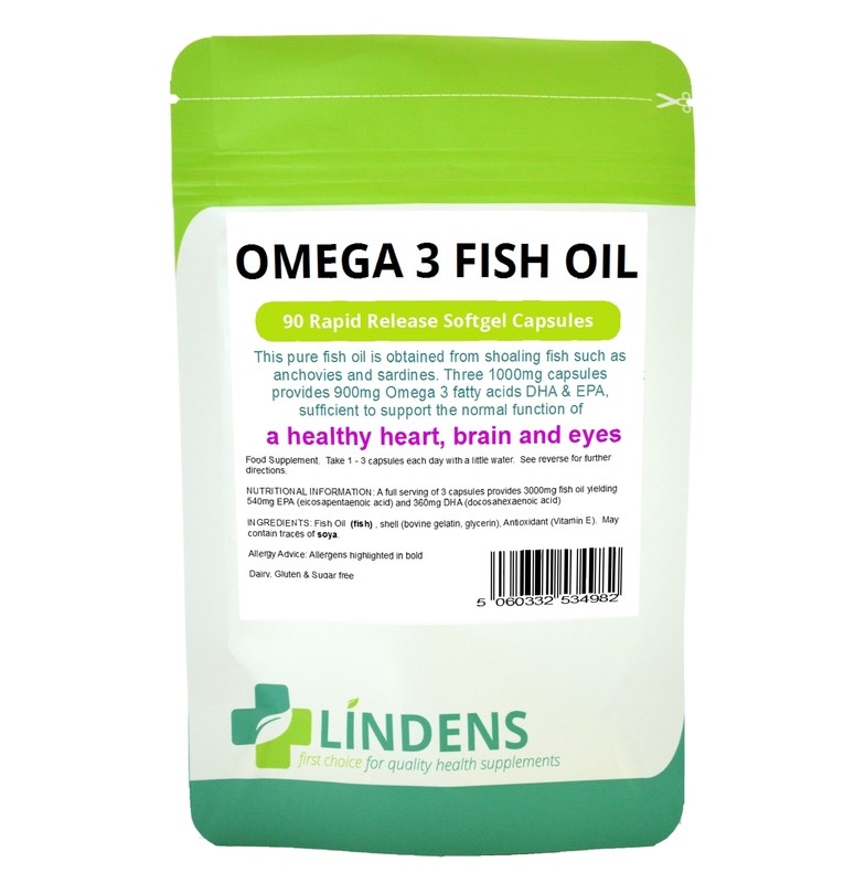 Lindens Omega 3 Fish Oil 30% DHA / EPA 2-PACK 180 Capsules High Strength Quality