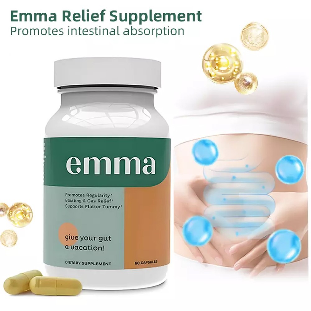 1-5 Pack Emma Relief Supplement Keto designed for Gut Bloating 60 Capsules Exp 7
