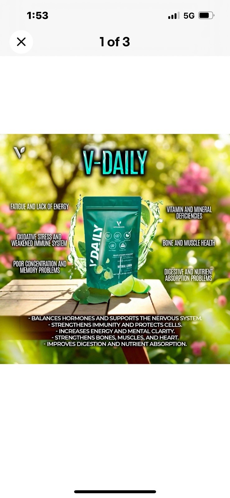 VitalHealth V Daily Lemon Multi-Vitamin Vital Health