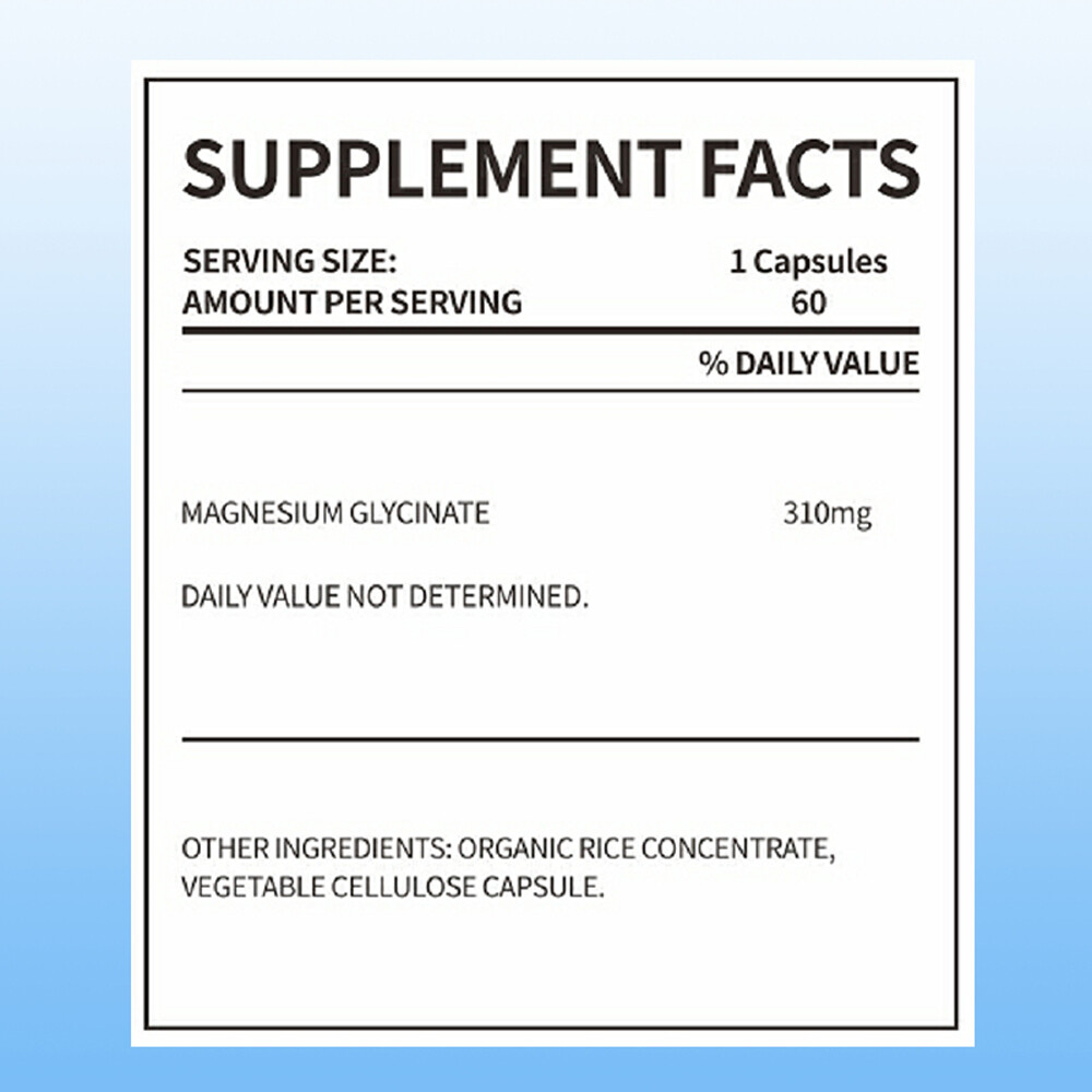 310MG High Absorption Magnesium Glycinate For Sleep, Stress Relief Support Bone