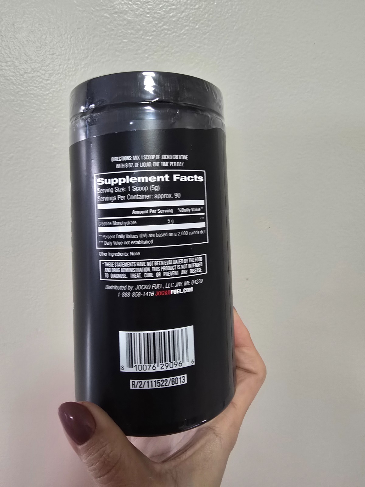 Jocko Creatine Powder Supplement 5g per Serving 16 oz for Muscle Support