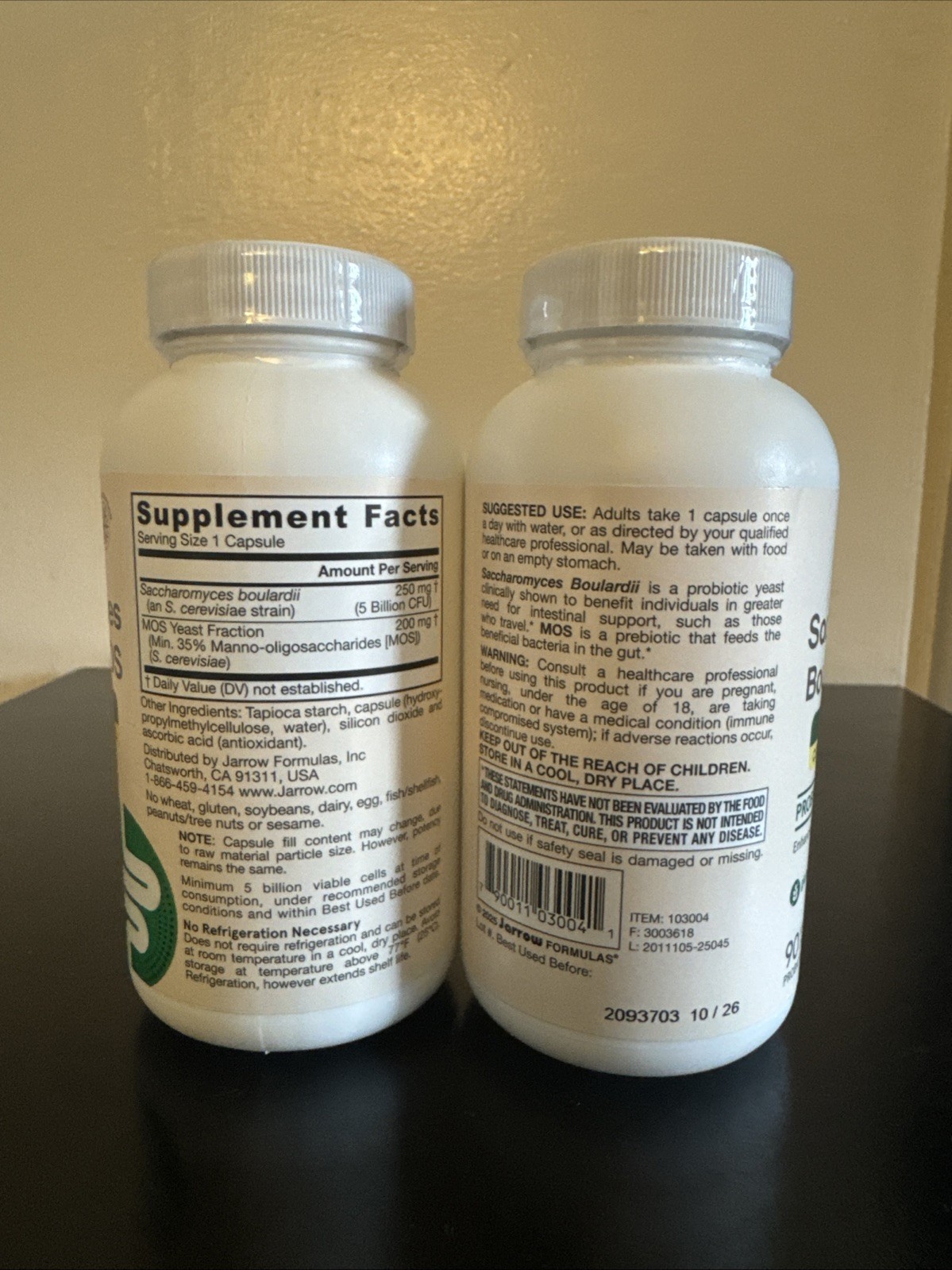Jarrow Formulas Saccharomyces Boulardii and MOS Probiotics – 180 Capsules
