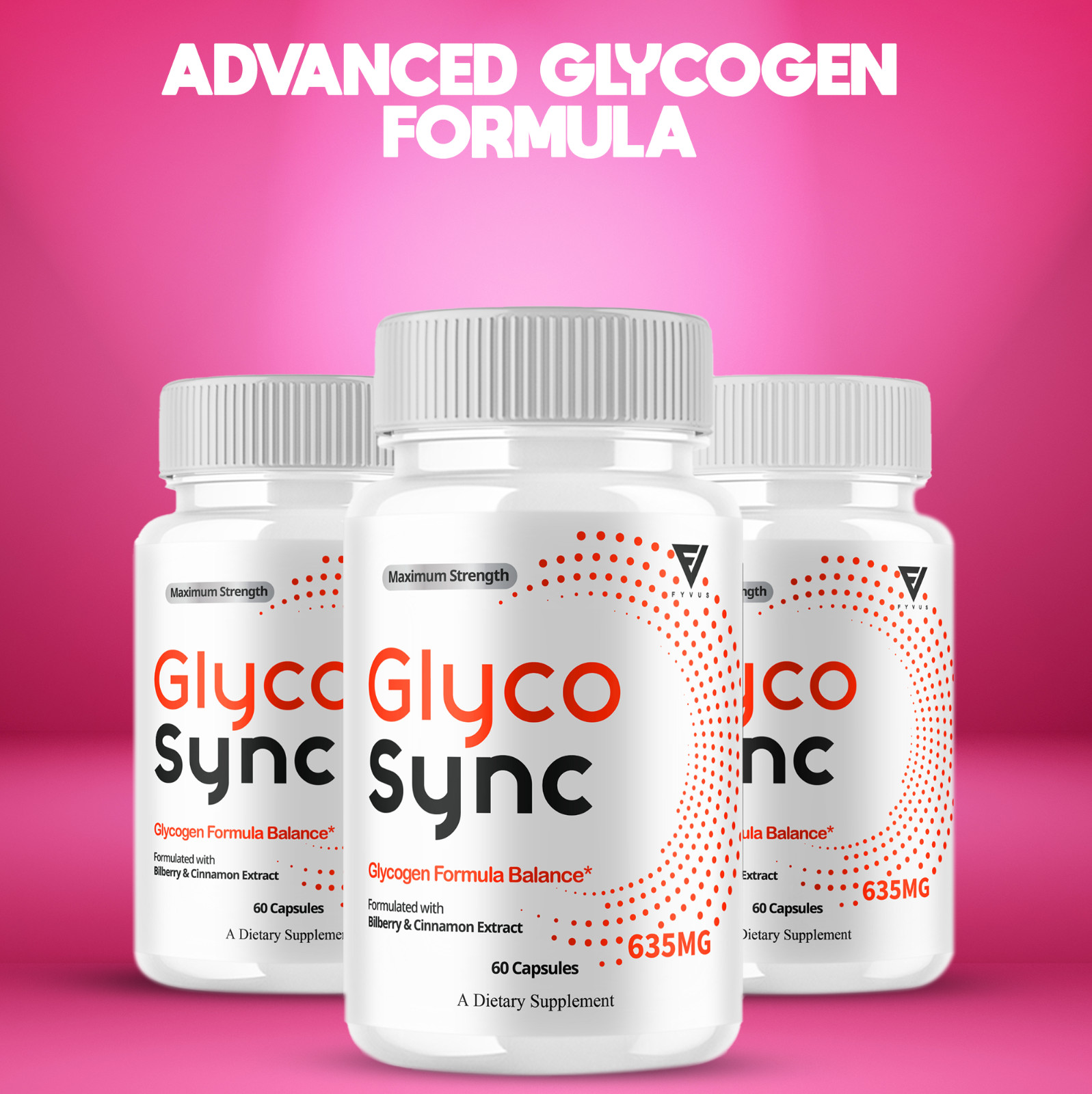 (3 Pack) Glyco Sync Glycogen Pills, GlycoSync Maximum Strength (180 Capsules)