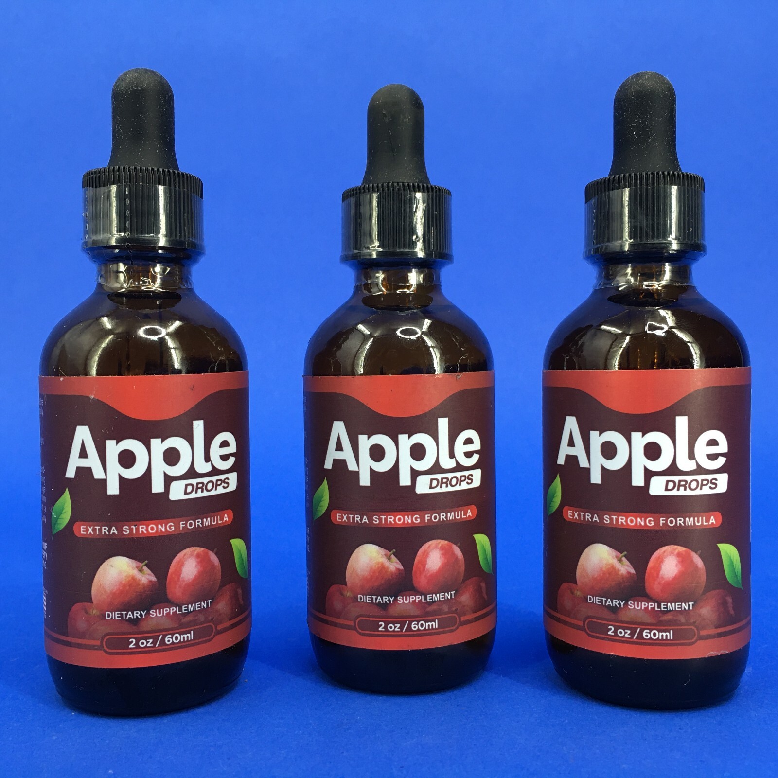 Apple Drops Extra Strong Formula Dietary Supplement 2 oz (Lot of 3)