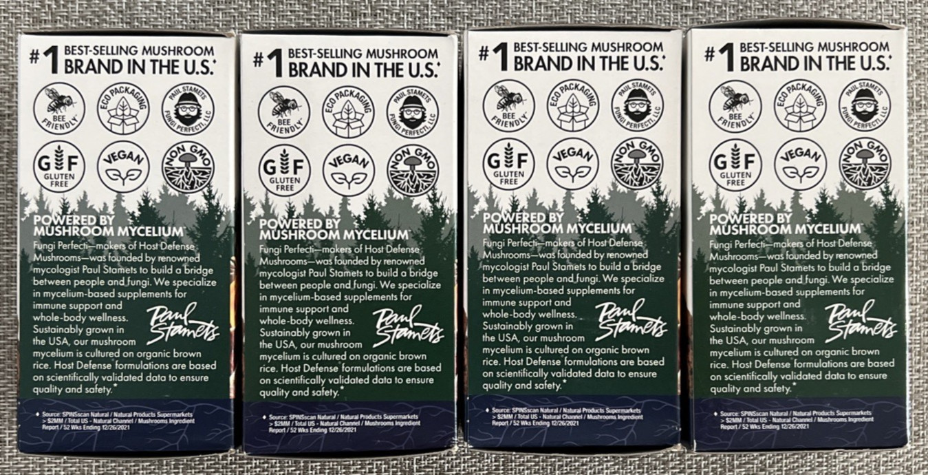 Host Defense Mushrooms Stamets 7 4 Pack Daily Immune Support 120 Capsules 06/26