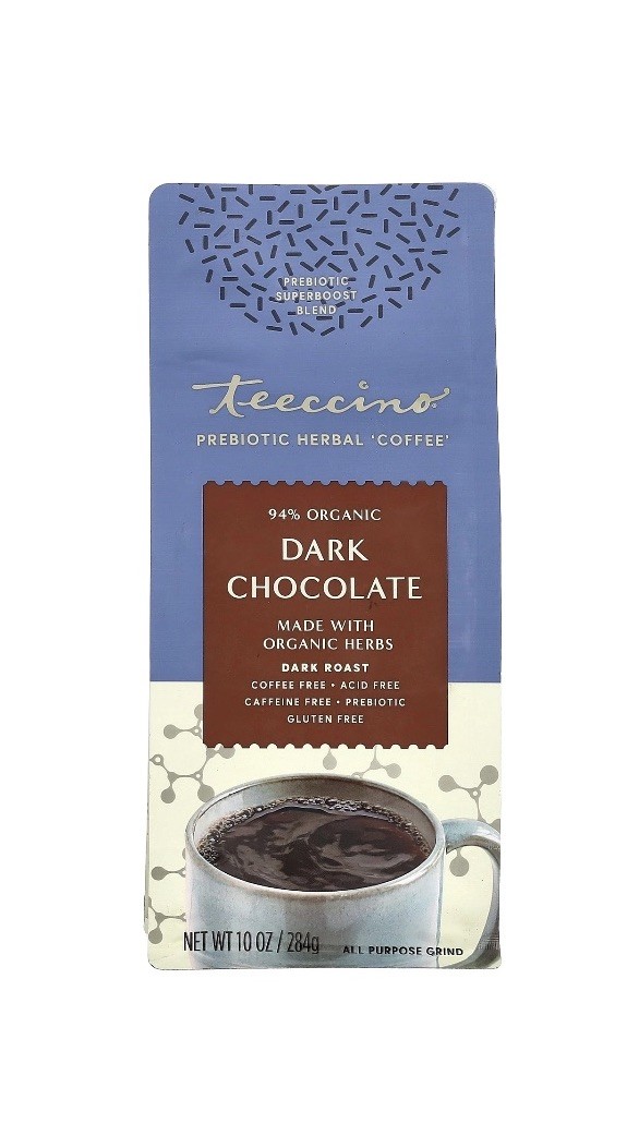 Prebiotic Herbal Coffee, Dark Chocolate, Dark Roast, Caffeine Free, 10 oz (284