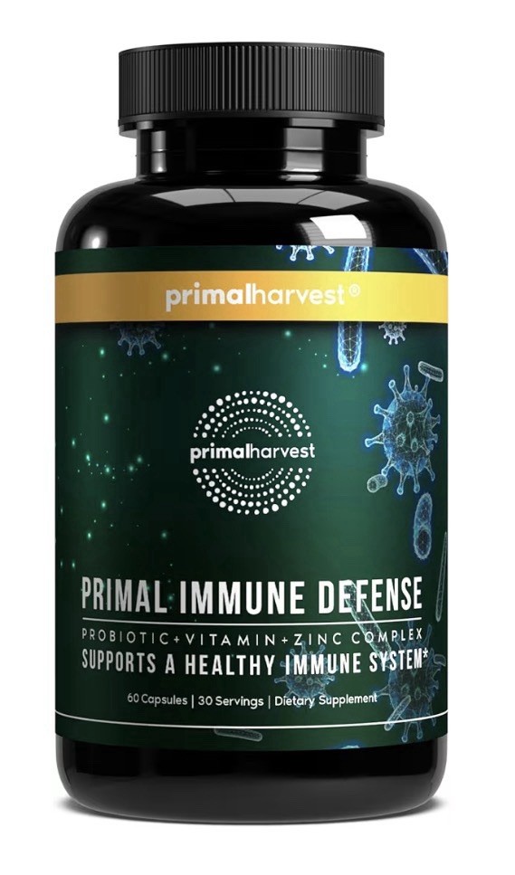 Primal Harvest Immune Defense 10-in-1 Supplement with Probiotics 60 Capsules