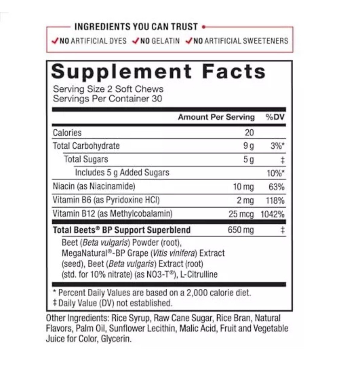 Total Beets Blood Pressure Support Supplement, Beets Supplements with Beet