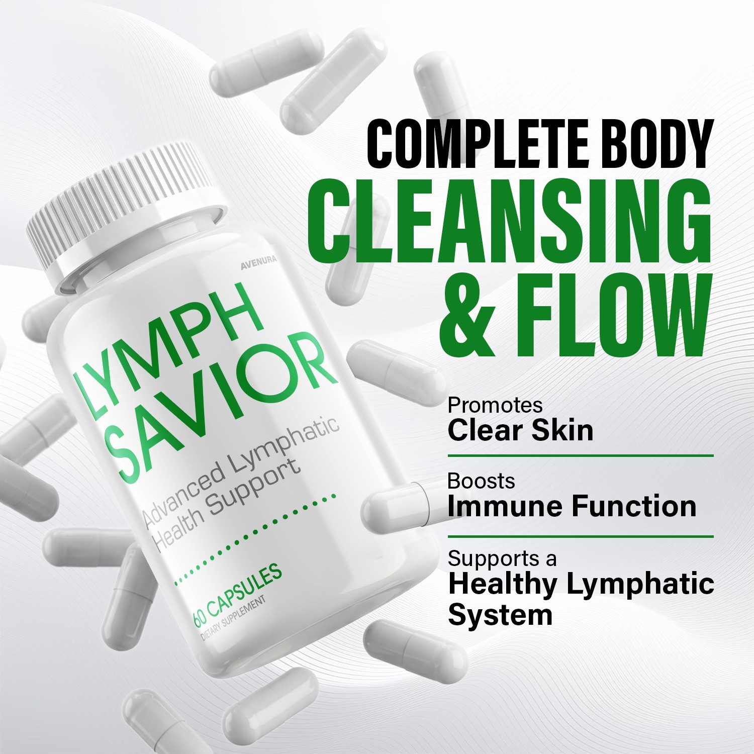 (1 Pack) Lymph Savior Capsules – LymphSavior Pill Advanced Formula Natural Blend