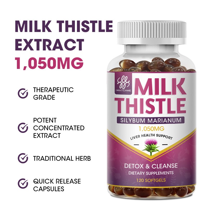 Milk Thistle 1200mg with Dandelion Root – 120 Capsules, Silymarin Liver Cleanse