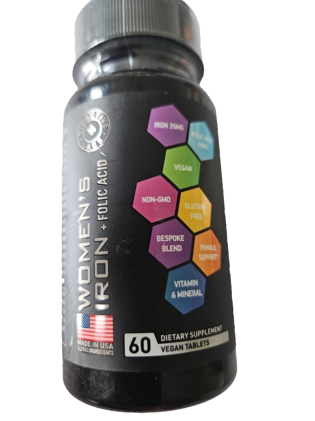 Bioactive Labs Women’s Iron + Folic Acid – Dietary Supplement Gluten Free 60 Tab