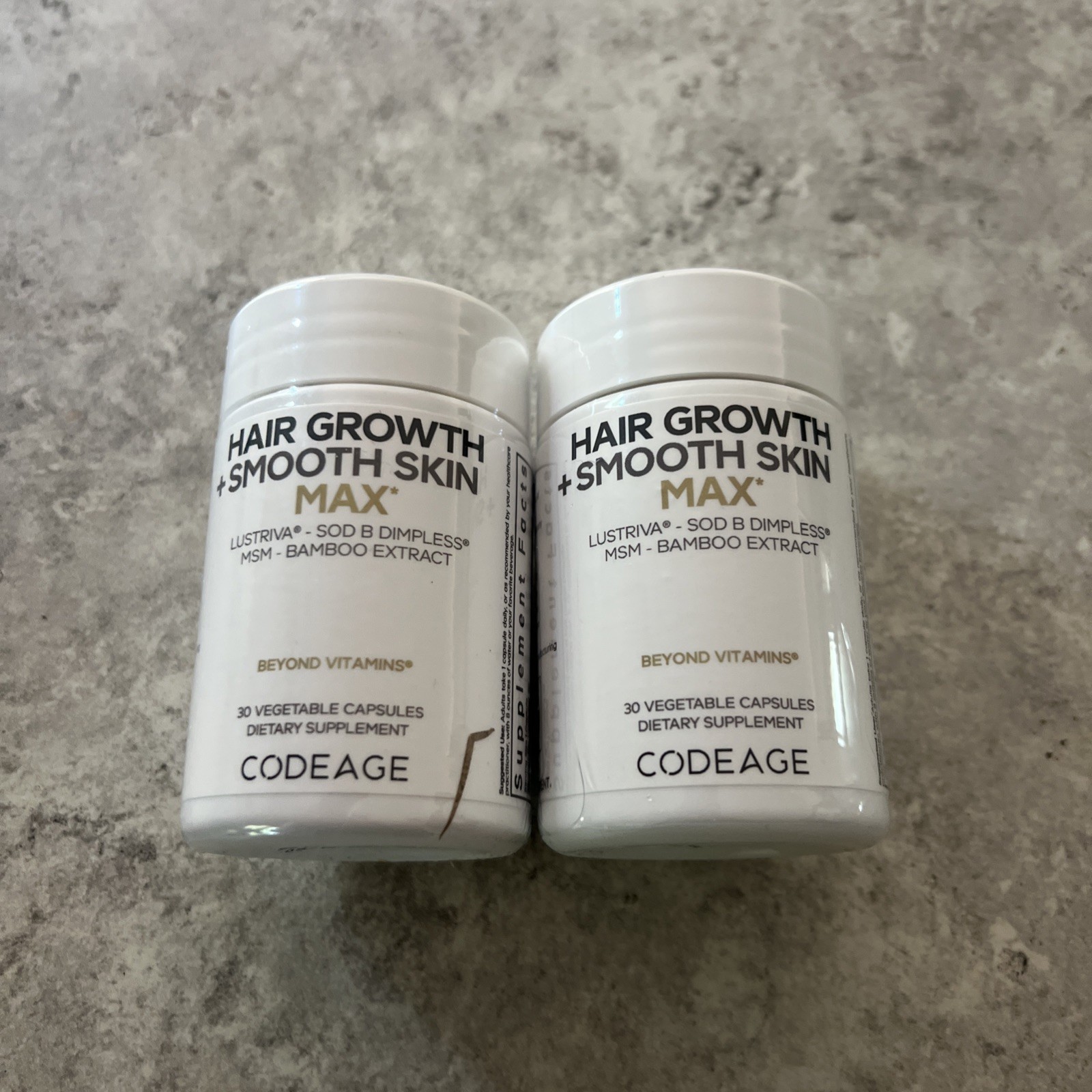 2X Hair Growth + Smooth Skin, Max, 30 Vegetable Capsules Exp 05/28 NEW