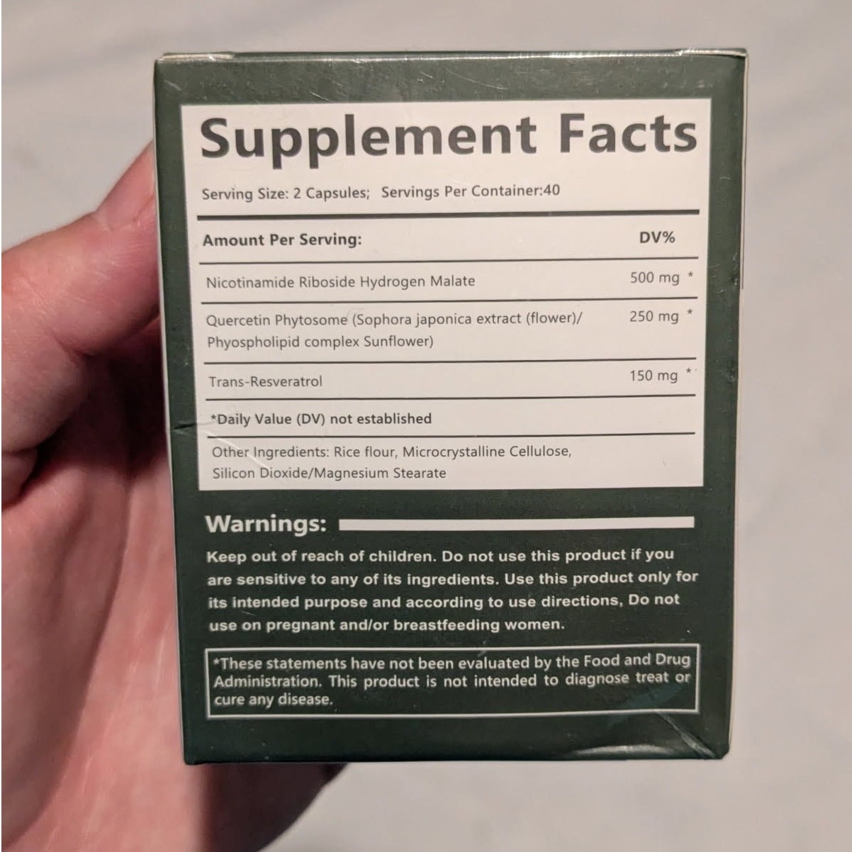 Nicotinamide Riboside + Resveratrol 900 mg Dietary Supplement 80 Capsules