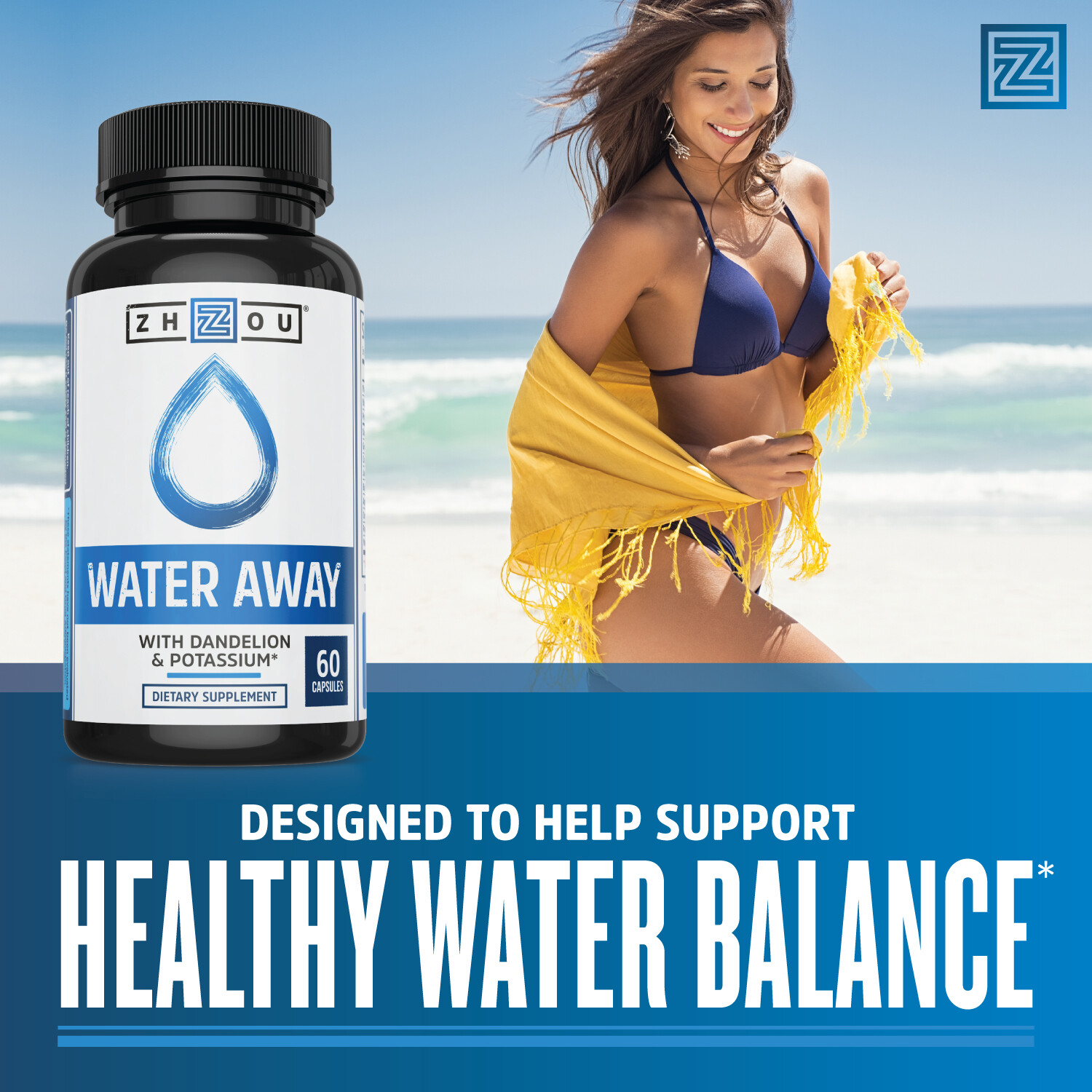 Zhou Water Away Herbal Formula for Healthy Fluid Balance | 60 capsules