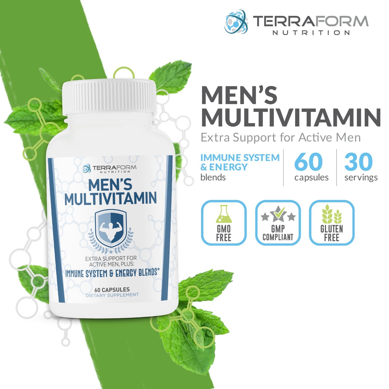 Men’s Multivitamin – Daily Support for Men’s Nutritional Needs – 60 Caps
