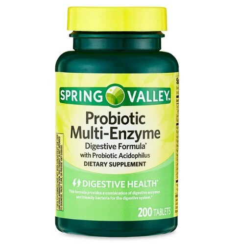 Spring Valley Probiotic Multi-Enzyme Digestive Formula Dietary Supplement 200 x2