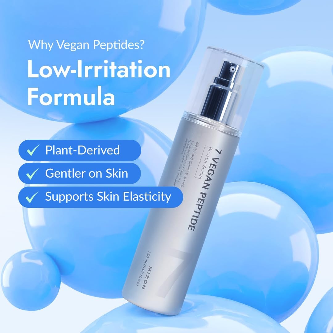 MIZON 7 Vegan Peptide Booster Serum, 5.07 fl Fl Oz (Pack of 1), Metallic