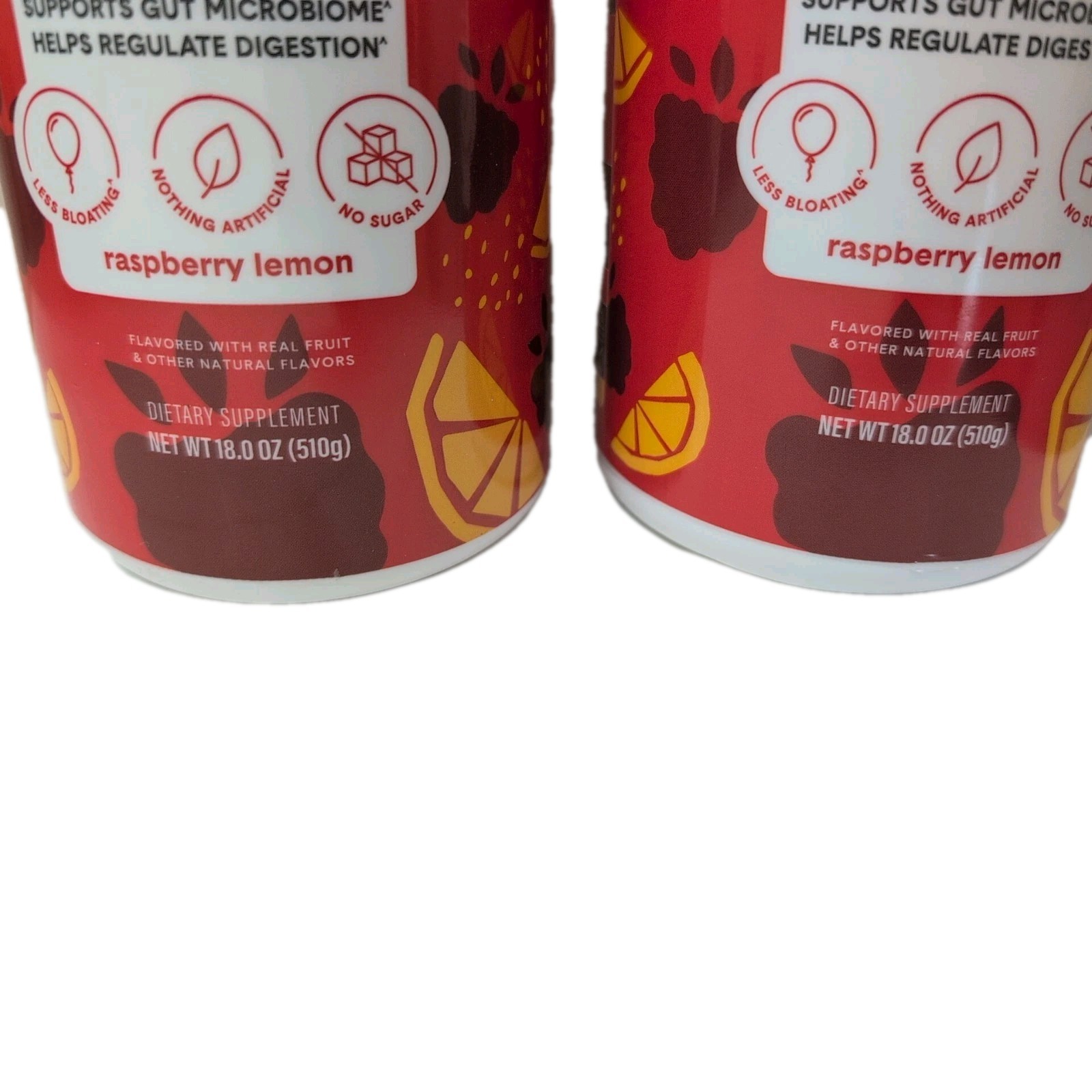 Raspberry Lemon Bellway Super Fiber + Fruit Psyllium Husk Supplement Lot Of 2