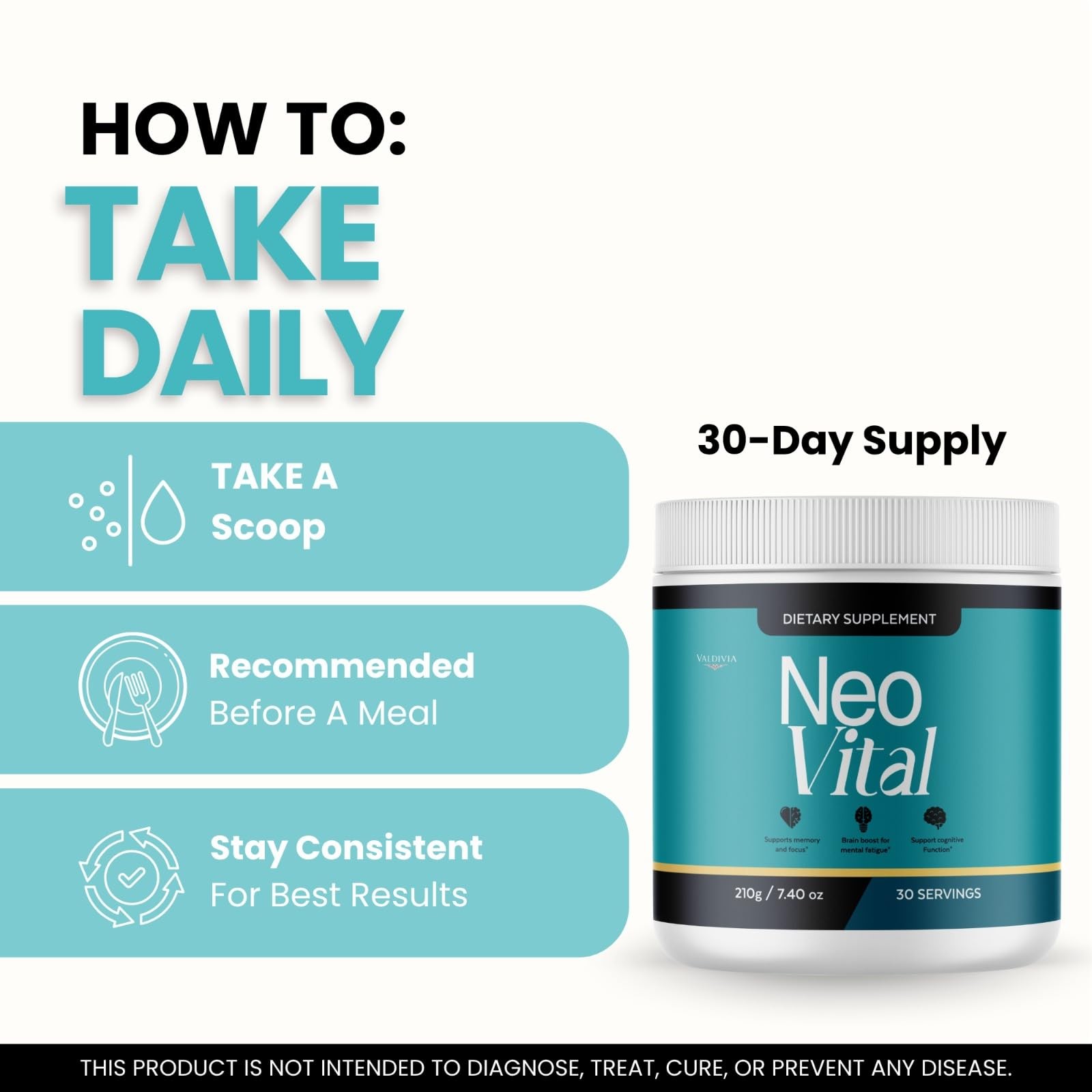 Valdivia NeoVital Powder 3 Pack Daily Wellness Supplement Made in USA Premium