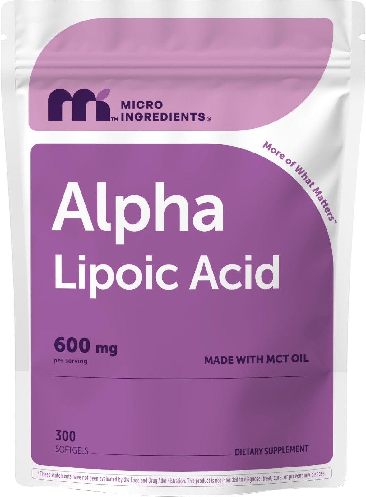 Micro Ingredients Alpha Lipoic Acid 600mg Per Serving, 300 Count (Pack of 1)