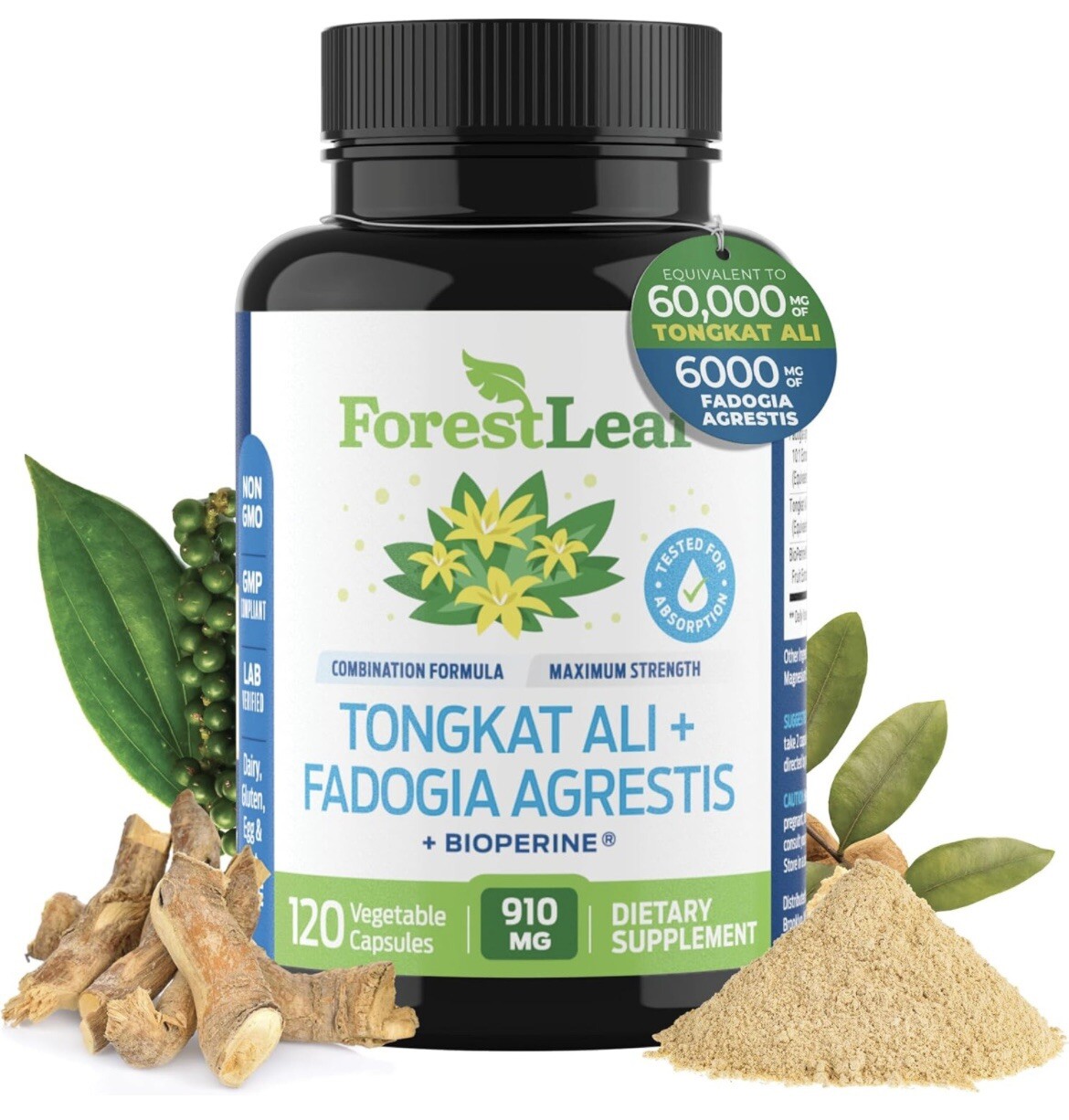 FADOGIA AGRESTIS SUPPLEMENT WITH BIOPERINE- MAXIMUM STRENGTH 200:1 EXTRACT