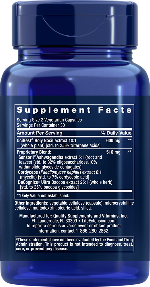 Life Extension ADRENAL ENERGY FORMULA 60 VegCaps