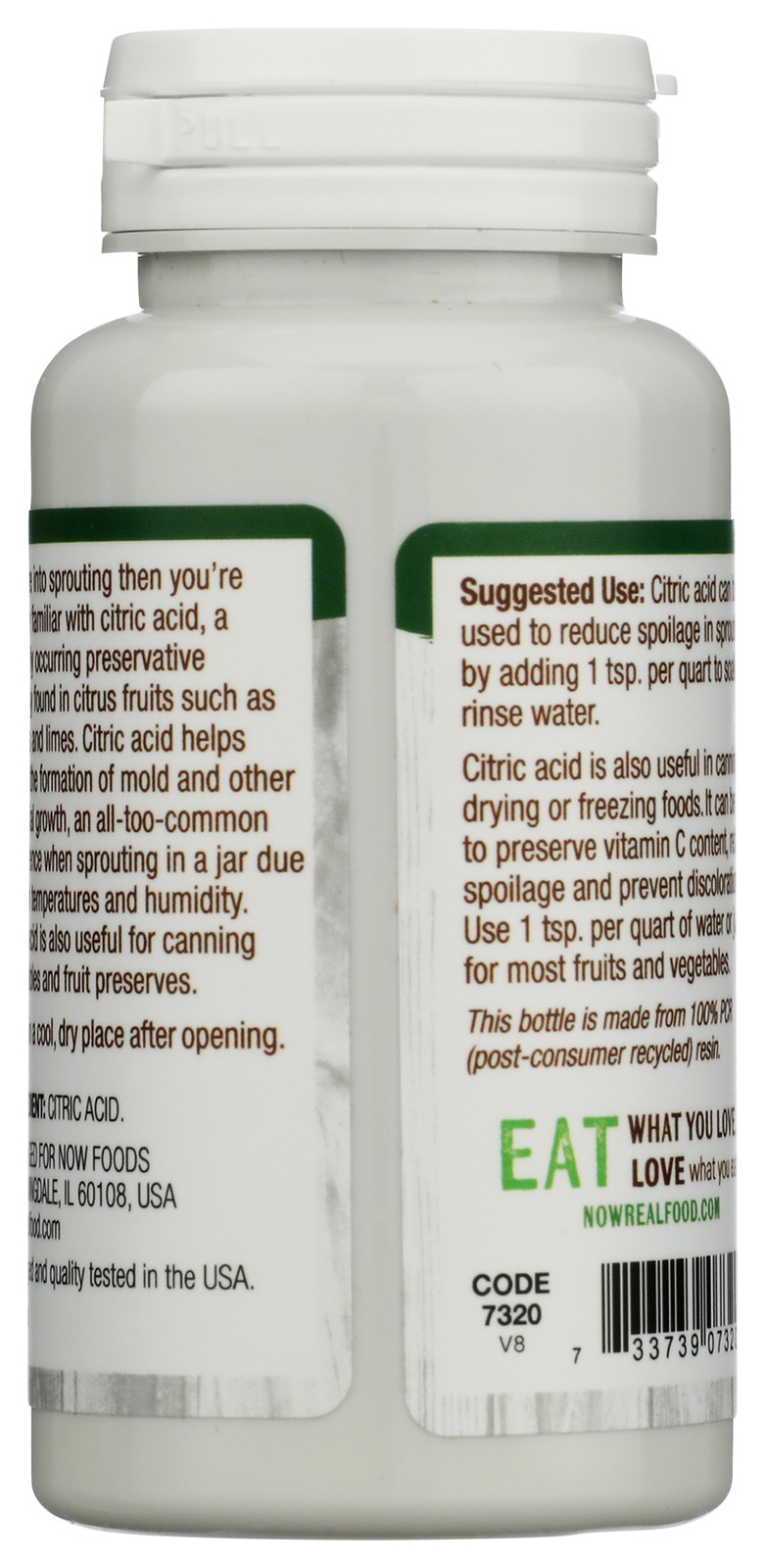 Now Real Food 4 Oz Citric Acid Powder Versatile Preservative Salt 1 Pack