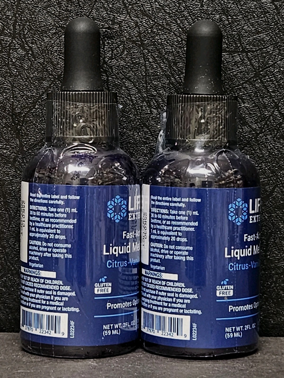 2x Liquid Melatonin Natural Citrus-Vanilla Flavor by Life Extension 3mg 2 Fl Oz