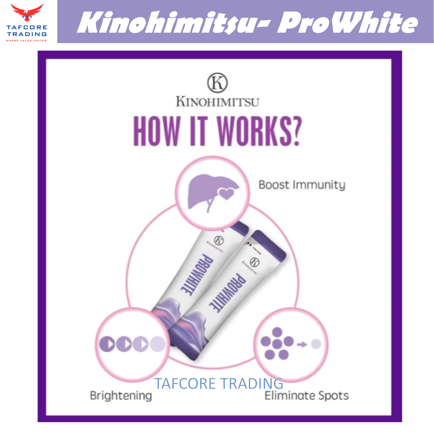 Kinohimitsu ProWhite 8g x 15 sachets Brighten Skin Eliminate Spot Mix Blueberry