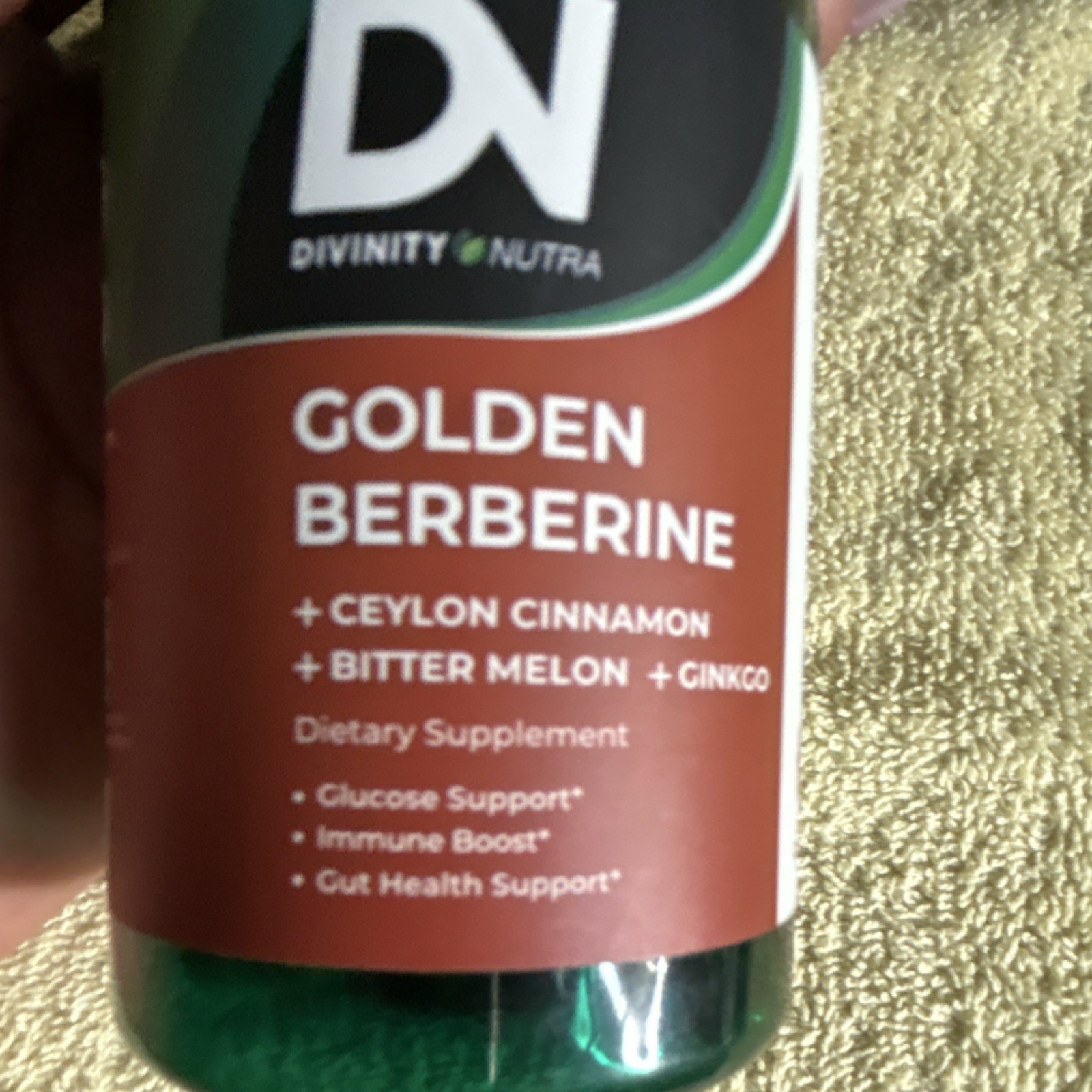 Divinity Nutra Berberine Bitter Melon Ginkgo Vegan Capsules Gluten Free 60ct