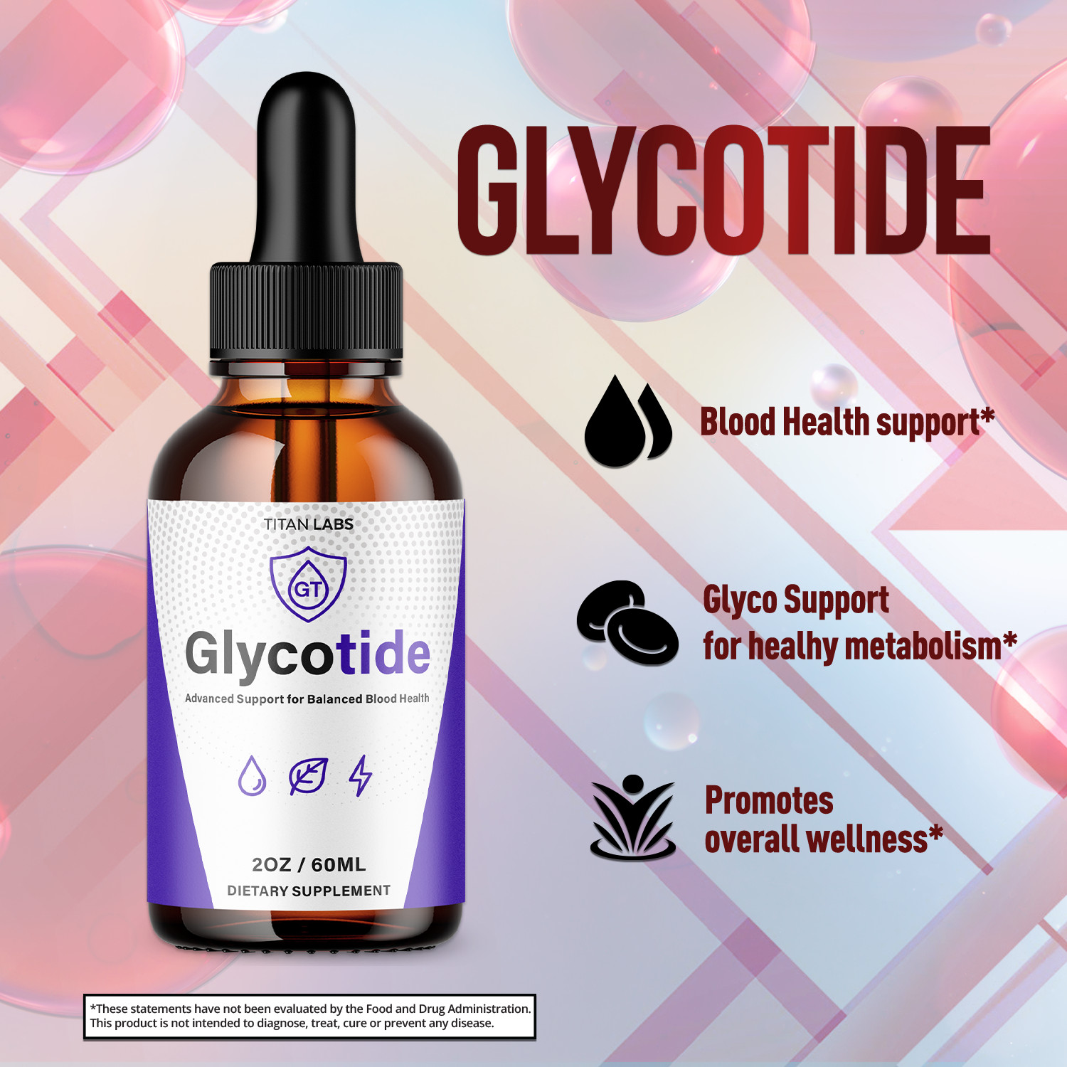 (5 Pack) Glycotide Drops Advanced Blood Support Supplement Glyco Tide 150 Serves