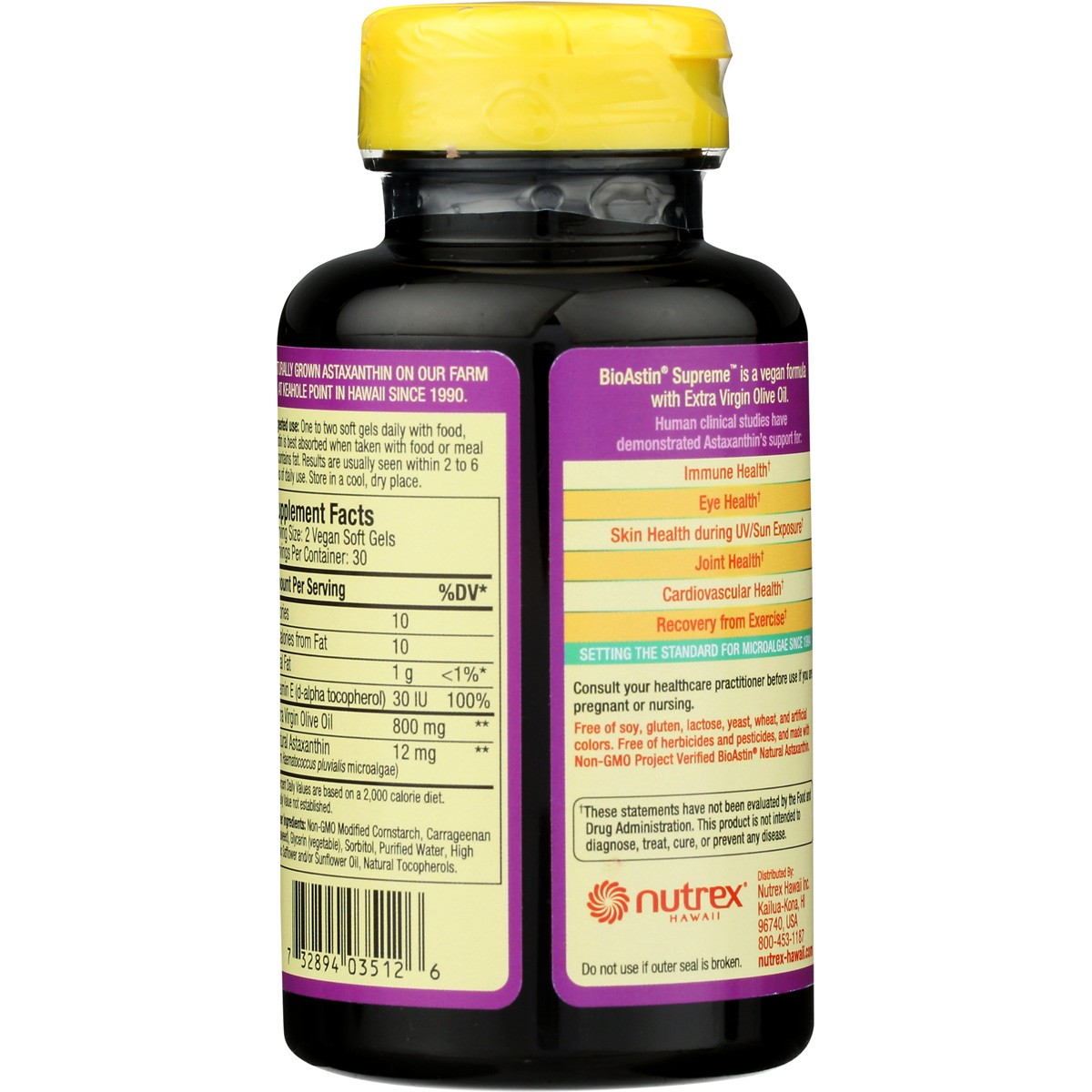Nutrex Hawaii Bioastin Supreme Astaxanthin 6 Mg Vegan Softgels 60 Count 1 Pack