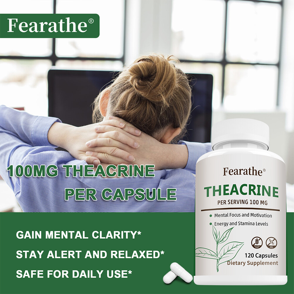 FEARATHE Theacrine 100mg Capsules – Supports Cognitive,Memory And Brain Health