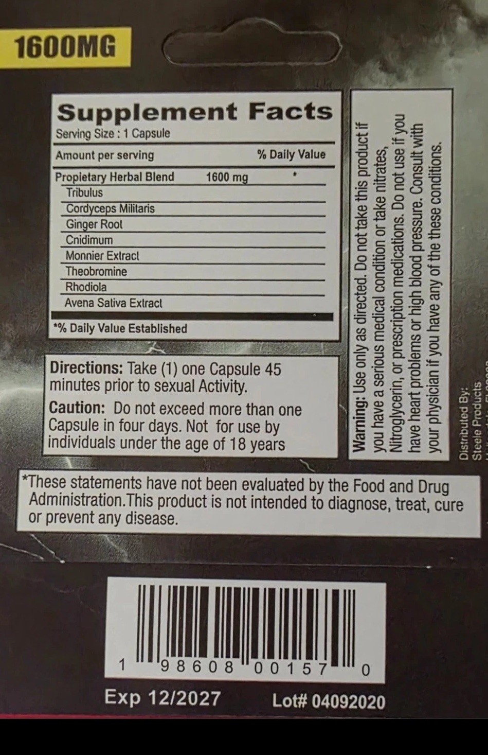 14 ZEUS 1600 Male Suppliment Men