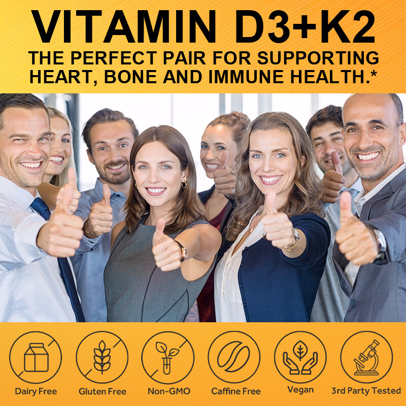 Vitamin D3 1000 iu K2 (MK-7) Supports Calcium Absorption, Bone, Immune Health