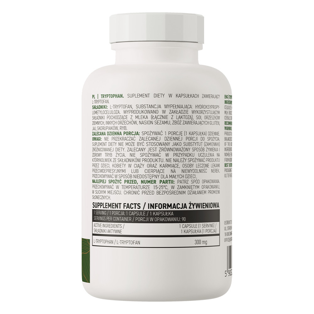 TRYPTOPHAN – 90-180 Caps – VEGE healthy sleep immune system serotonin production