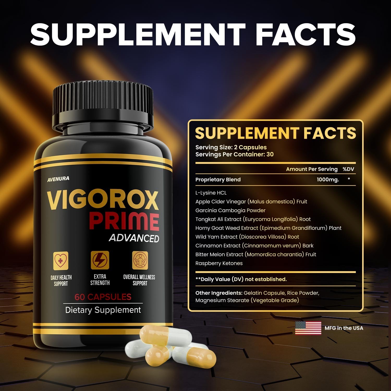 (1 Pack) Vigorox Prime for Men Capsules – VigoroxPrime MultiVitamin Energy Pills
