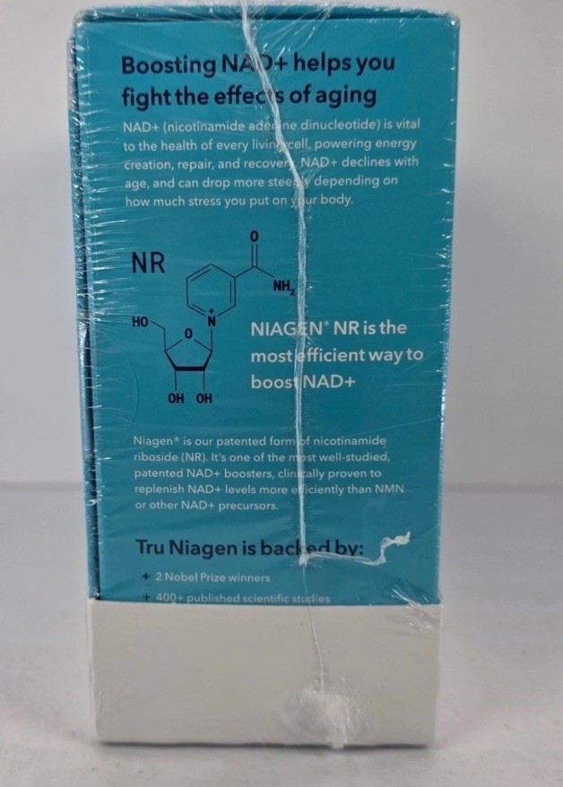 2 Pack TRU NIAGEN NAD+ Booster 300mg 120 Ct. Vegetarian Caps Gluten Free Sealed