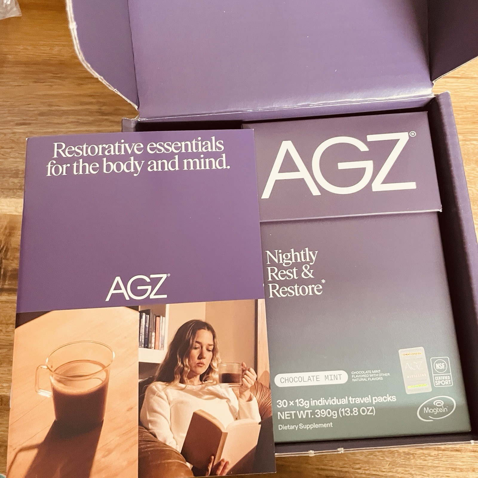 AGZ Sleep Drink – Calming Sleep Aid Powder Sealed, expire 01/27 Choc Mint