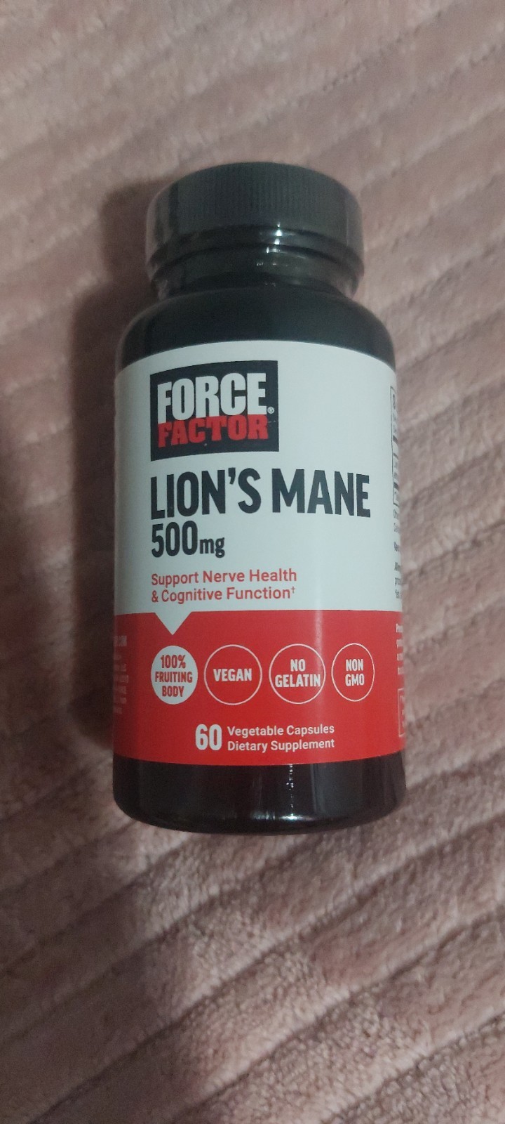 Force Factor Lion’s Mane 500mg 60 Veg Capsules Brain Support Vegan Non-GMO