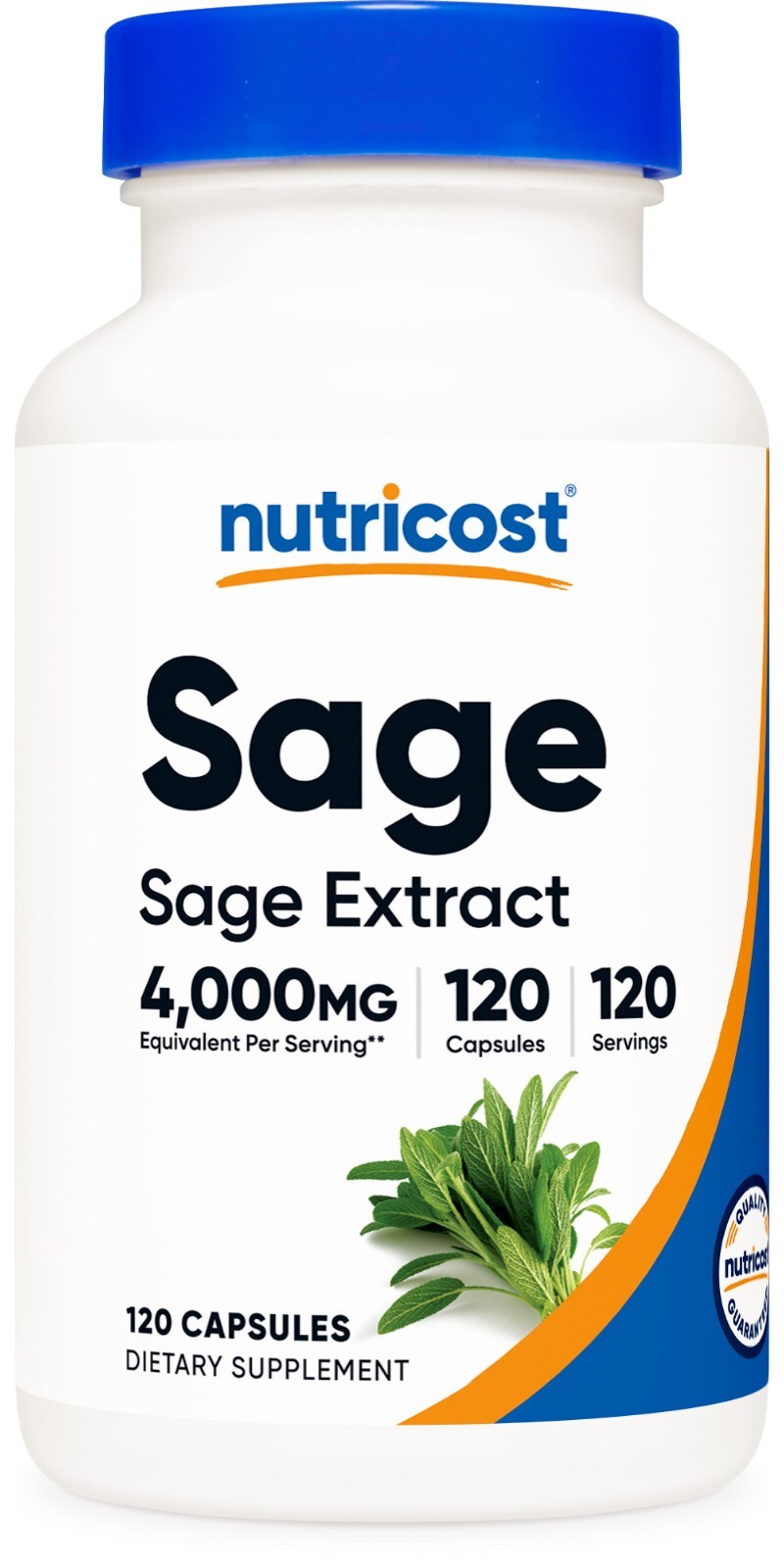 Nutricost Sage Extract (4,000mg Equivalent) 120 Capsules – Vegan, GMO-Free