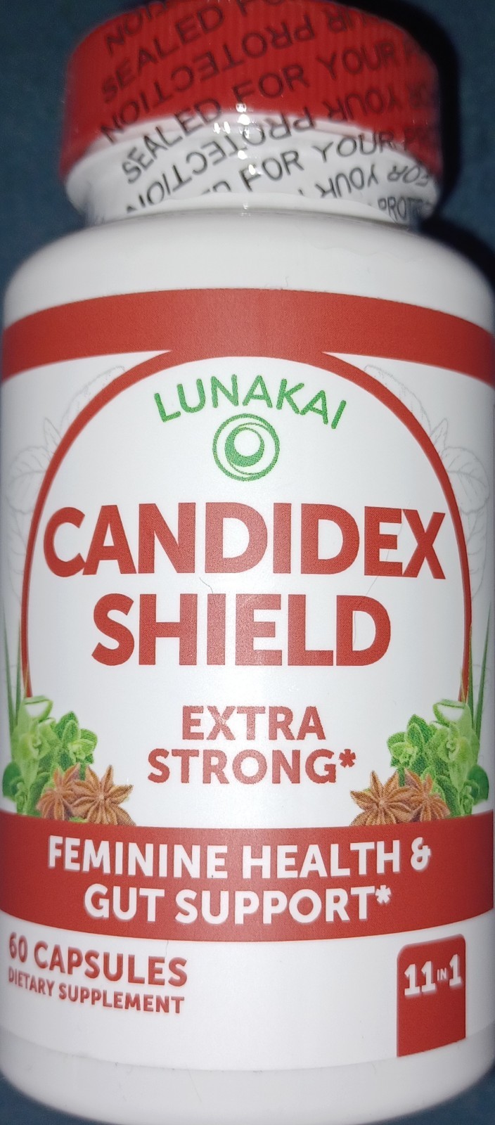 Lunakai USA Made Candida Cleanse Detox for Women & Men 11-in-1 Gut Cleanse 60ct